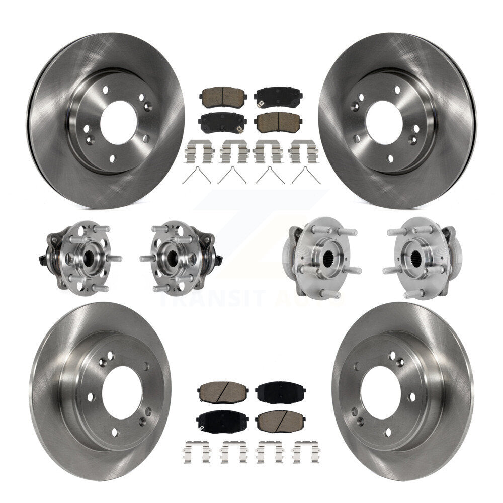 Hub Bearings Disc Brake Rotors And Pads Front Rear Kit (10Pc) For Hyundai Kona