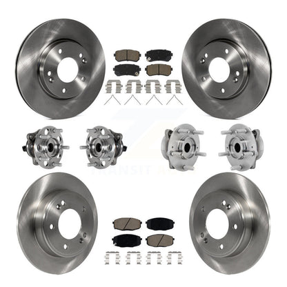 Hub Bearings Disc Brake Rotors And Pads Front Rear Kit (10Pc) For Hyundai Kona
