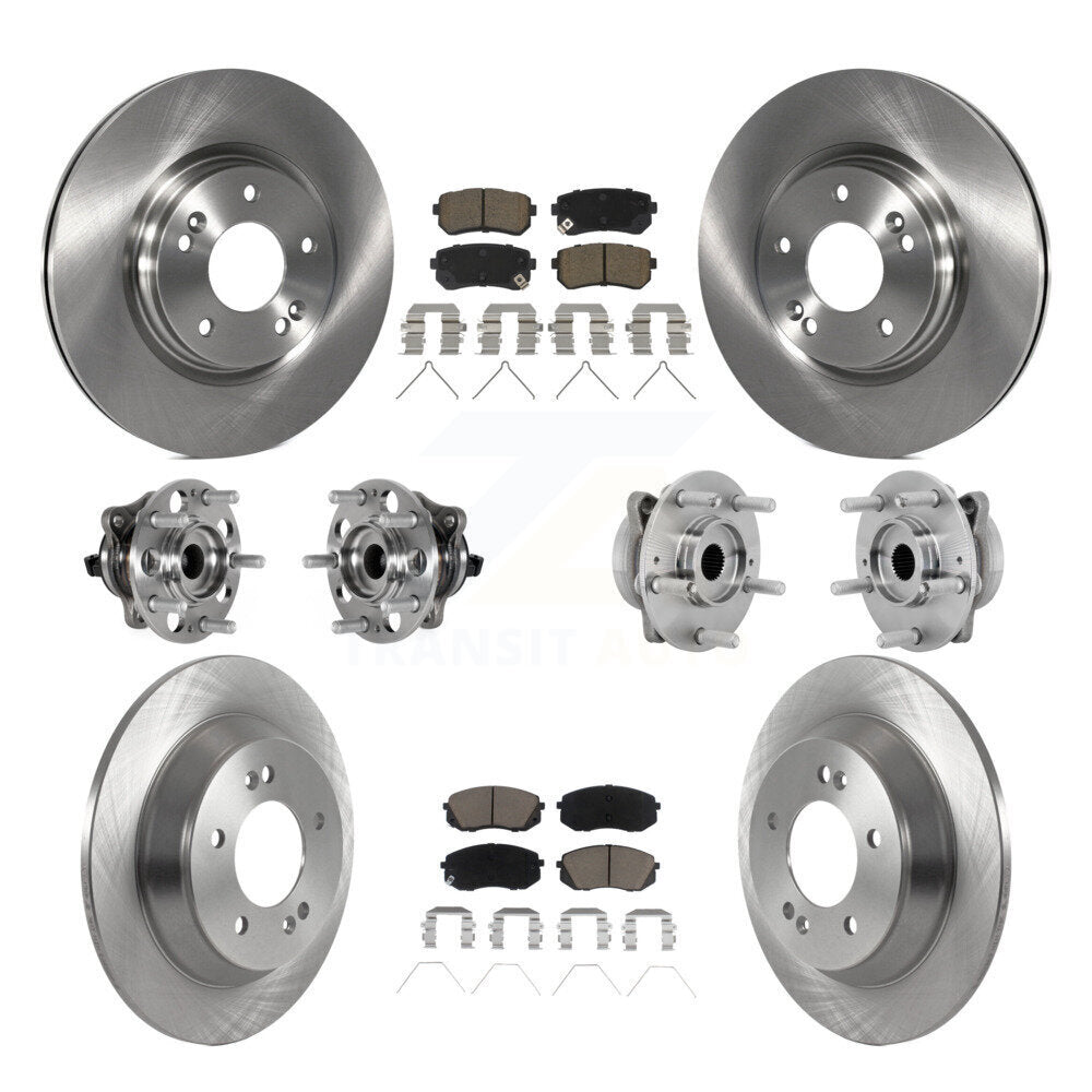 Hub Bearings Disc Brake Rotors And Pads Front Rear Kit (10Pc) For Hyundai Kona