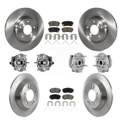 Hub Bearings Disc Brake Rotors And Pads Front Rear Kit (10Pc) For Hyundai Kona