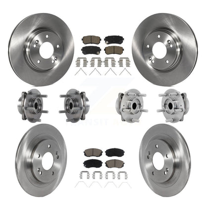 Hub Bearing Brake Rotor & Pads Front Rear Kit (10Pc) For Hyundai Kona Kia Seltos