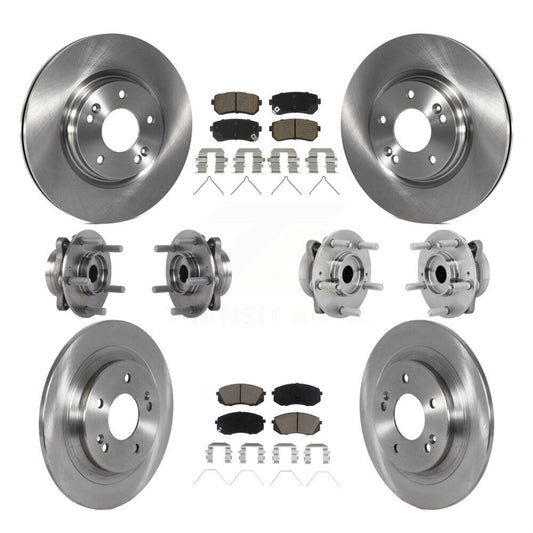 Hub Bearing Brake Rotor & Pads Front Rear Kit (10Pc) For Hyundai Kona Kia Seltos