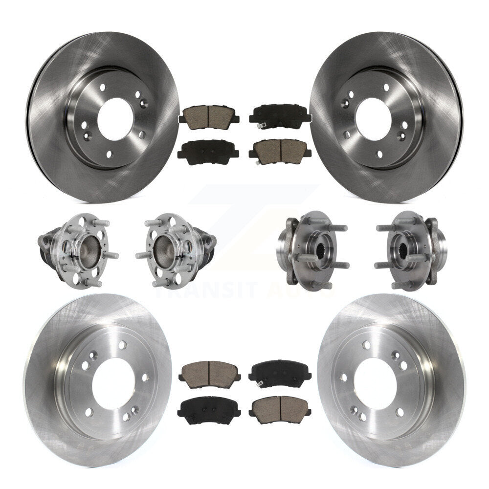 Hub Bearing Disc Brake Rotor And Pads Front Rear Kit (10Pc) For Hyundai Veloster