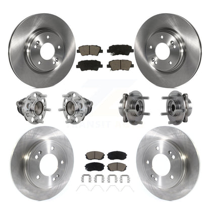 Hub Bearing Brake Rotor Pad Front Rear Kit (10Pc) For Kia Forte Hyundai Veloster
