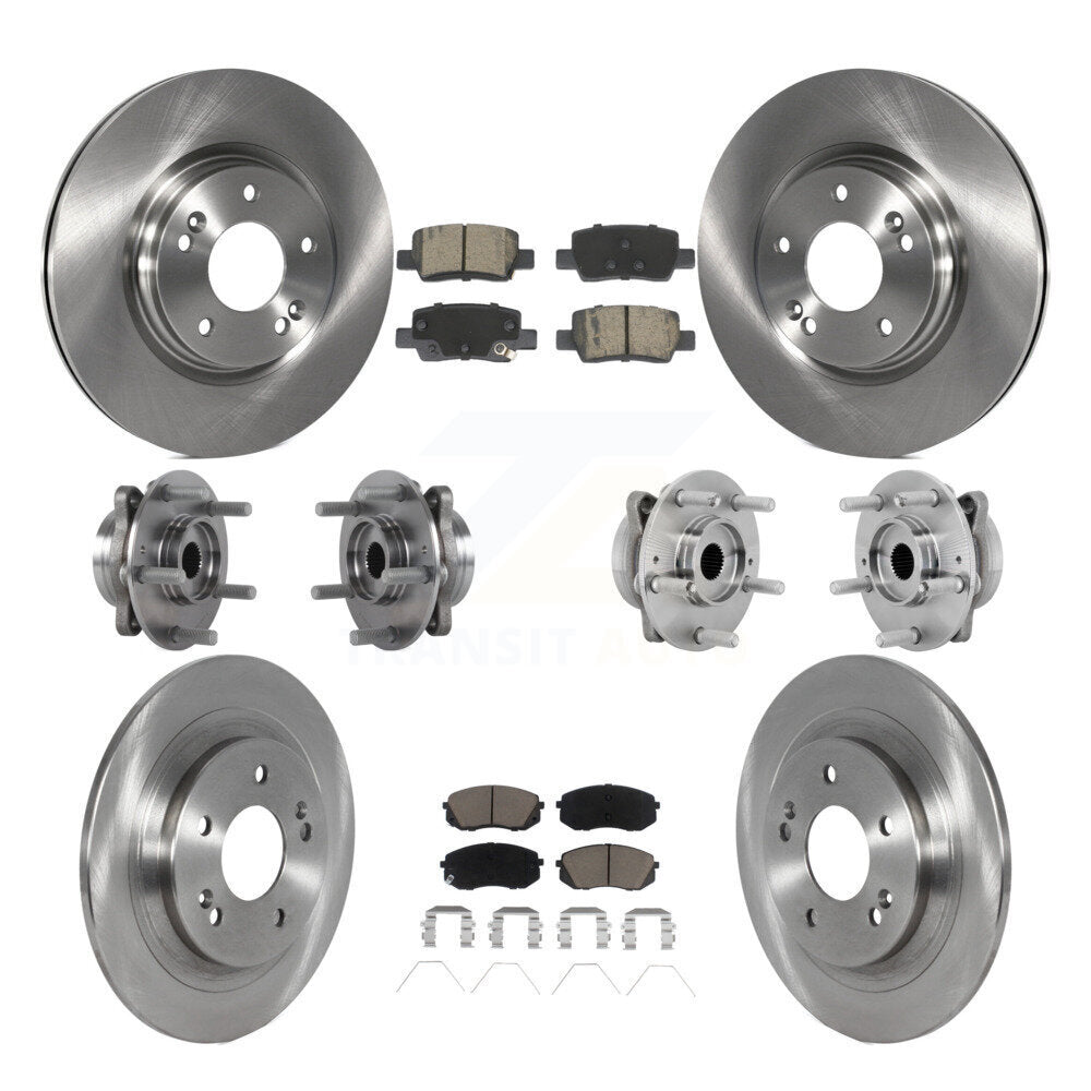 Hub Bearings Disc Brake Rotors And Pads Front Rear Kit (10Pc) For Kia Seltos