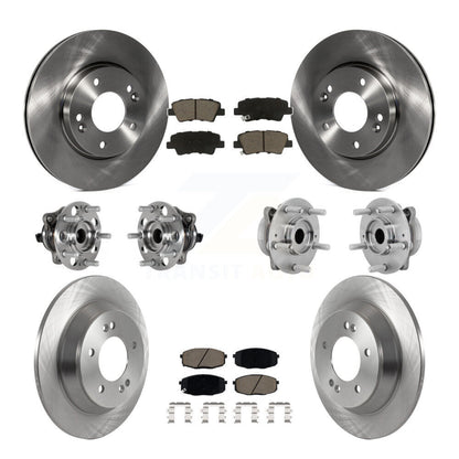 Hub Bearing Brake Rotor Pad Front Rear Kit (10Pc) For Hyundai Kona FWD with 1.6L