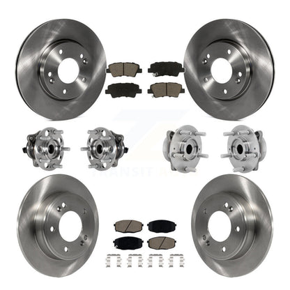 Hub Bearing Brake Rotor Pad Front Rear Kit (10Pc) For Hyundai Kona FWD with 2.0L