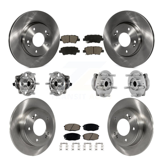 Hub Bearing Brake Rotor Pad Front Rear Kit (10Pc) For Hyundai Kona FWD with 2.0L