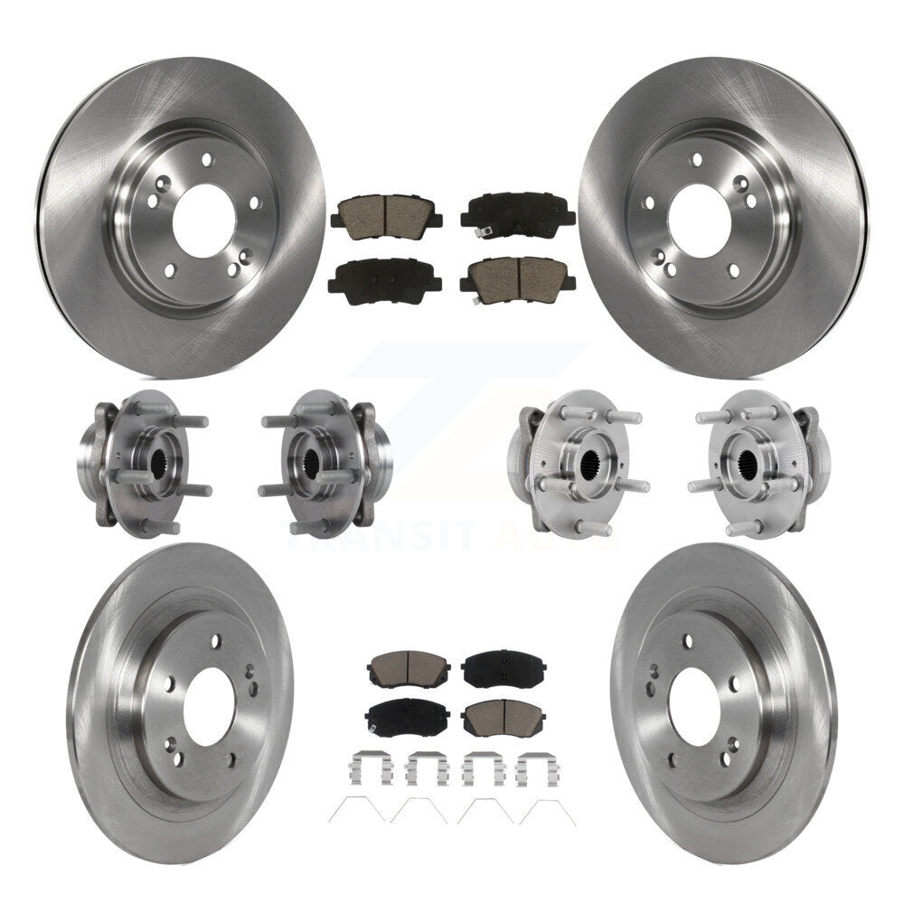 Hub Bearing Disc Brake Rotor Pad Front Rear Kit (10Pc) For 2022 Hyundai Kona AWD