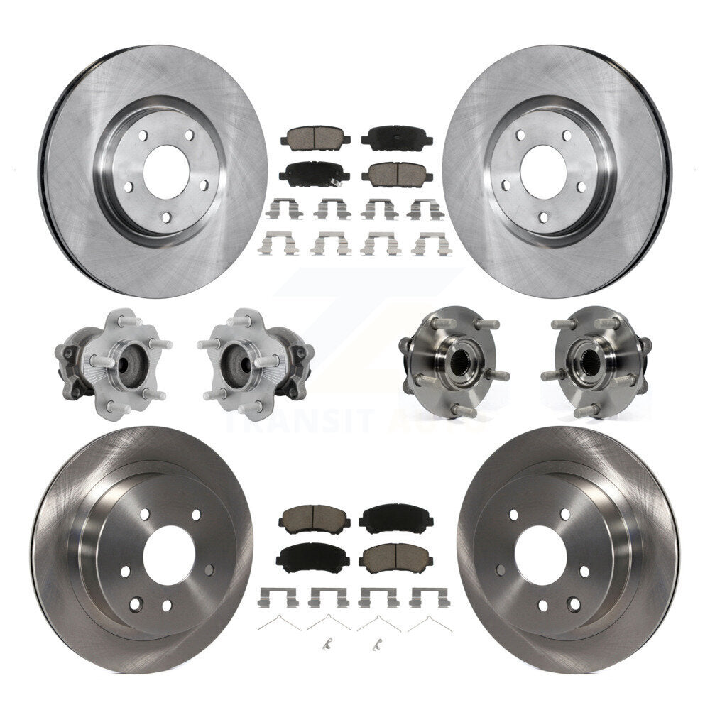 Hub Bearings Disc Brake Rotors And Pads Front Rear Kit (10Pc) For Nissan Juke