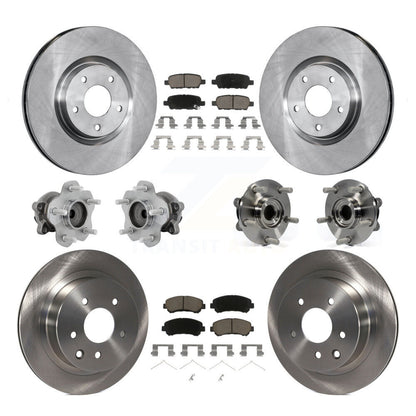 Hub Bearings Disc Brake Rotors And Pads Front Rear Kit (10Pc) For Nissan Juke