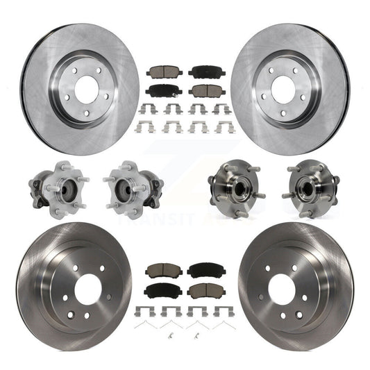 Hub Bearings Disc Brake Rotors And Pads Front Rear Kit (10Pc) For Nissan Juke