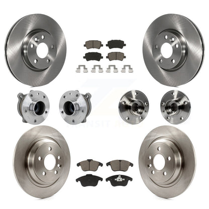 Hub Bearing Brake Rotor & Pads Front Rear Kit (10Pc) For 2013-2014 Volvo S60 FWD