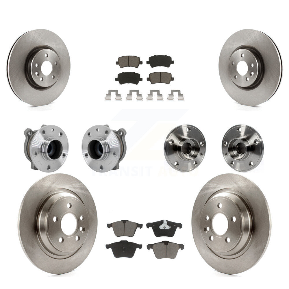 Hub Bearings Disc Brake Rotors And Pads Front Rear Kit (10Pc) For Volvo S60 V70