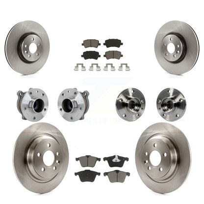 Hub Bearings Disc Brake Rotors And Pads Front Rear Kit (10Pc) For Volvo S60 V70