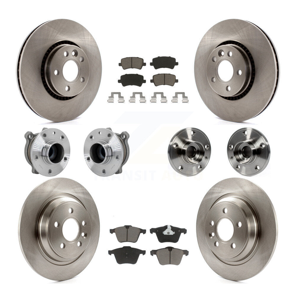 Hub Bearings Disc Brake Rotors And Pads Front Rear Kit (10Pc) For Volvo S60 V70