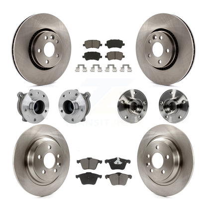 Hub Bearings Disc Brake Rotors And Pads Front Rear Kit (10Pc) For Volvo S60 V70
