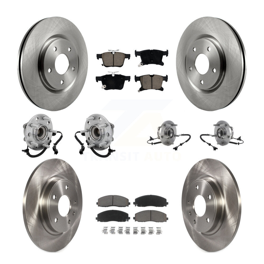 Hub Bearing Brake Rotor Pads Front Rear Kit (10Pc) For Chrysler Pacifica Voyager