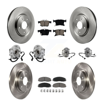 Hub Bearing Brake Rotor Pads Front Rear Kit (10Pc) For Chrysler Pacifica Voyager