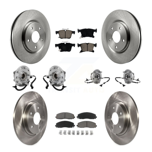 Hub Bearing Brake Rotor Pads Front Rear Kit (10Pc) For Chrysler Pacifica Voyager