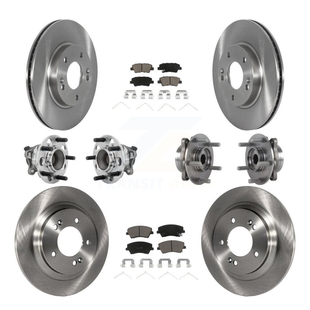 Hub Bearings Disc Brake Rotors And Pads Front Rear Kit (10Pc) For Hyundai Ioniq