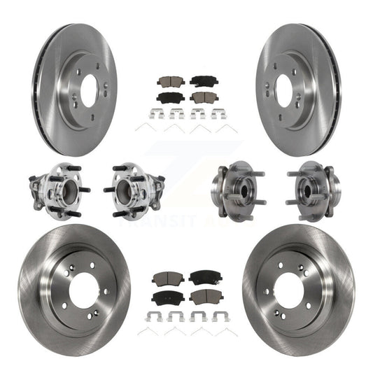 Hub Bearings Disc Brake Rotors And Pads Front Rear Kit (10Pc) For Hyundai Ioniq