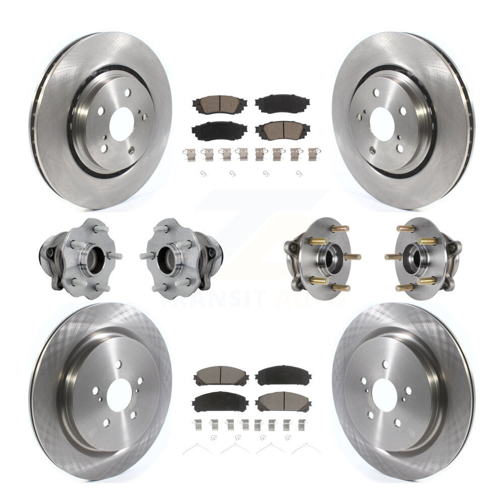 Hub Bearing Brake Rotor Pads Front Rear Kit (10Pc) For Lexus RX350 RX350L RX450h