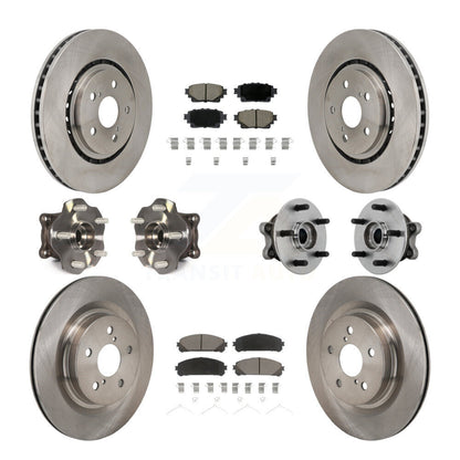 Hub Bearing Brake Rotor & Pads Front Rear Kit (10Pc) For 21-23 Toyota Sienna AWD