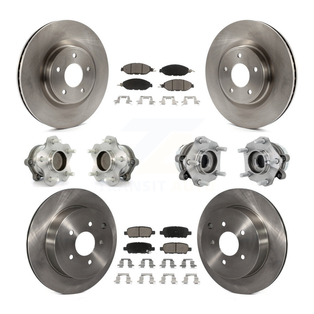 Hub Bearing Disc Brake Rotor And Pad Front Rear Kit (10Pc) For Nissan Murano FWD