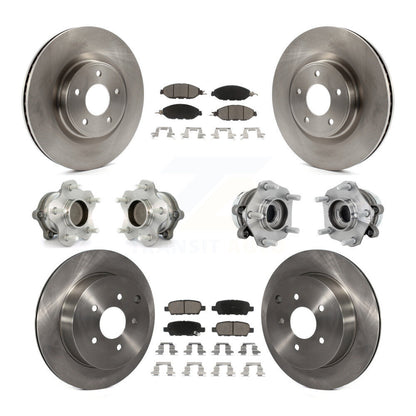 Hub Bearing Disc Brake Rotor And Pad Front Rear Kit (10Pc) For Nissan Murano FWD