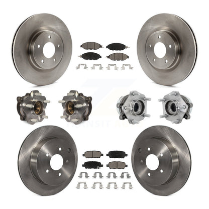 Hub Bearing Disc Brake Rotor And Pad Front Rear Kit (10Pc) For Nissan Murano AWD