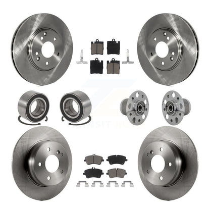 Hub Bearing Brake Rotor & Pads Shoe Front Rear Kit (10Pc) For Mercedes-Benz C350