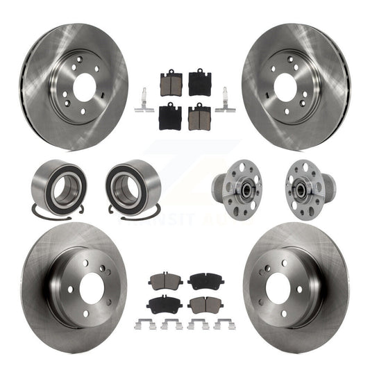 Hub Bearing Brake Rotor & Pads Shoe Front Rear Kit (10Pc) For Mercedes-Benz C350