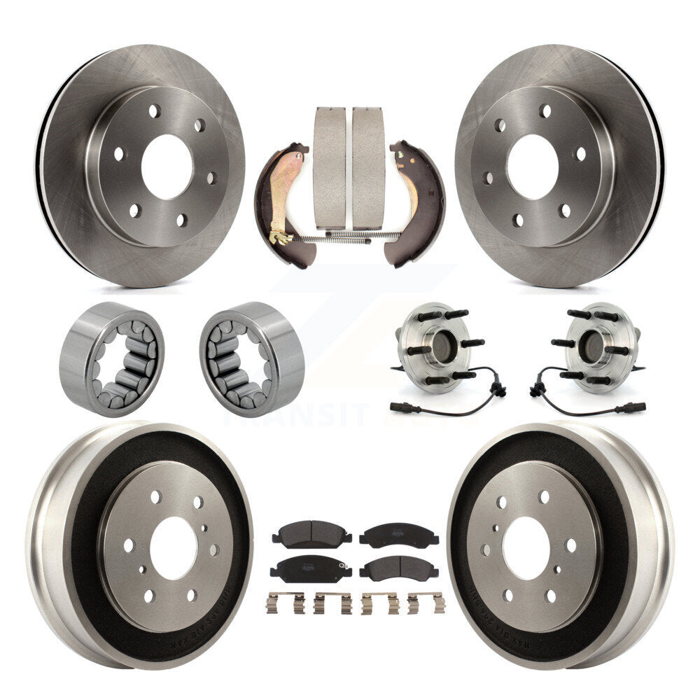 Hub Bearing Disc Brake Rotor Pads Shoe Front Rear Kit (10Pc) For GMC Sierra 1500