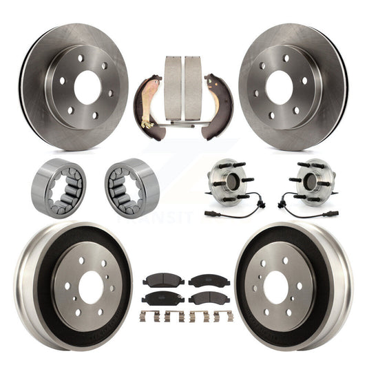 Hub Bearing Disc Brake Rotor Pads Shoe Front Rear Kit (10Pc) For GMC Sierra 1500