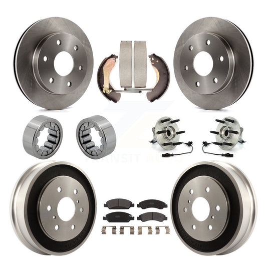 Hub Bearing Disc Brake Rotor Pads Shoe Front Rear Kit (10Pc) For GMC Sierra 1500