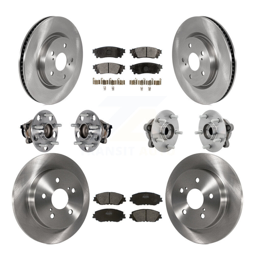 Hub Bearings Disc Brake Rotors And Pads Front Rear Kit (10Pc) For Toyota C-HR