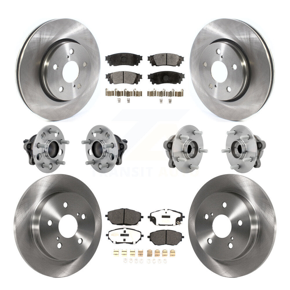 Hub Bearings Disc Brake Rotors And Pads Front Rear Kit (10Pc) For Toyota C-HR
