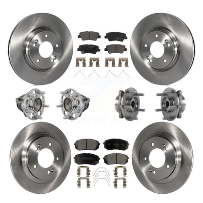 Hub Bearing Disc Brake Rotor & Pads Front Rear Kit (10Pc) For Hyundai Elantra GT
