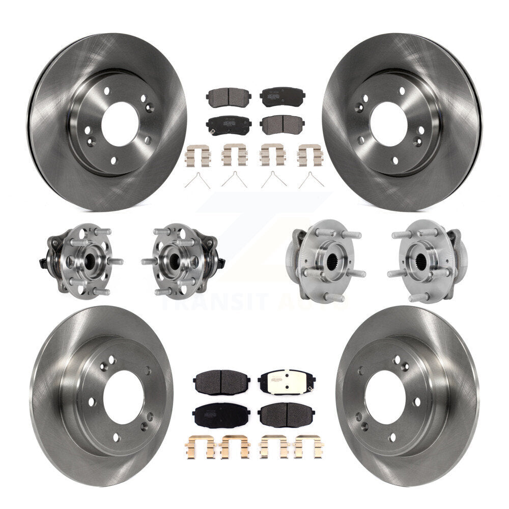 Hub Bearings Disc Brake Rotors And Pads Front Rear Kit (10Pc) For Hyundai Kona