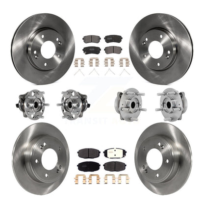 Hub Bearings Disc Brake Rotors And Pads Front Rear Kit (10Pc) For Hyundai Kona