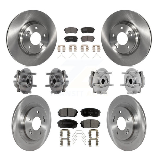 Hub Bearing Brake Rotor & Pads Front Rear Kit (10Pc) For Hyundai Kona Kia Seltos