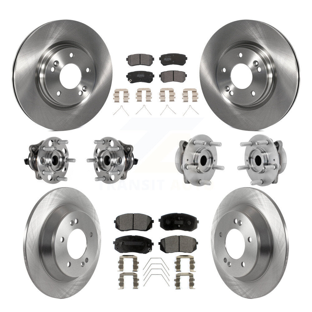 Hub Bearings Disc Brake Rotors And Pads Front Rear Kit (10Pc) For Hyundai Kona