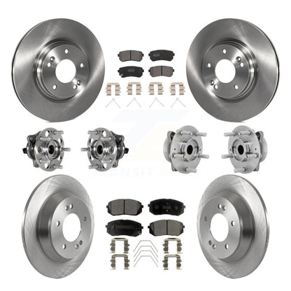 Hub Bearings Disc Brake Rotors And Pads Front Rear Kit (10Pc) For Hyundai Kona