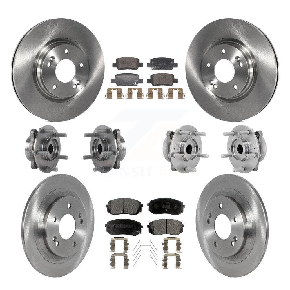 Hub Bearings Disc Brake Rotors And Pads Front Rear Kit (10Pc) For Kia Seltos