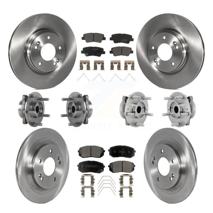 Hub Bearing Disc Brake Rotor Pad Front Rear Kit (10Pc) For 2022 Hyundai Kona AWD