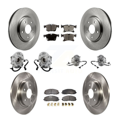 Hub Bearing Brake Rotor Pads Front Rear Kit (10Pc) For Chrysler Pacifica Voyager