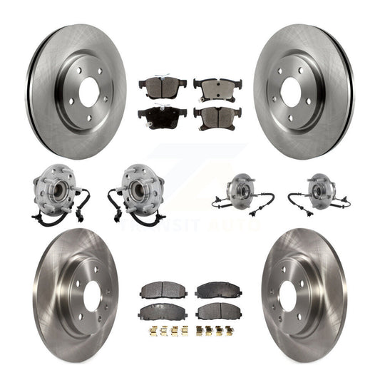 Hub Bearing Brake Rotor Pads Front Rear Kit (10Pc) For Chrysler Pacifica Voyager