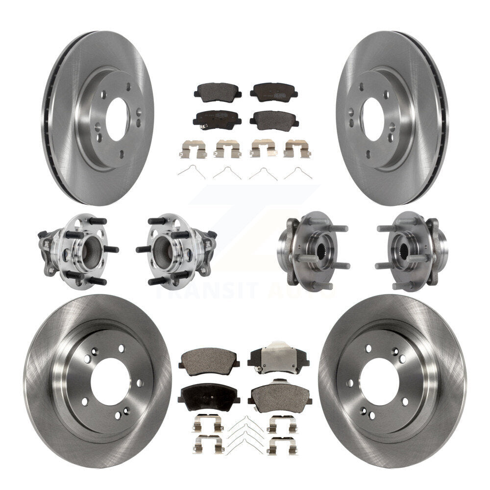 Hub Bearings Disc Brake Rotors And Pads Front Rear Kit (10Pc) For Hyundai Ioniq