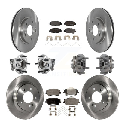 Hub Bearings Disc Brake Rotors And Pads Front Rear Kit (10Pc) For Hyundai Ioniq